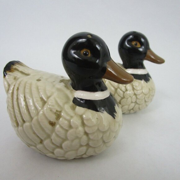 Wood Duck Ring Neck Vintage Salt & Pepper Shakers Japan New/Unused Hand Painted - Picture 3 of 6